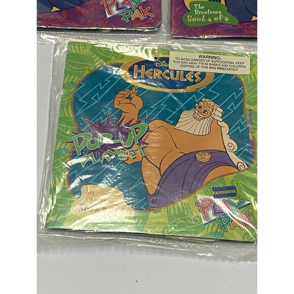 Disney Hercules Blockbuster Play Pak Set of 5 Pop-Up Books 1997 Missing Book 3 - Picture 5 of 6